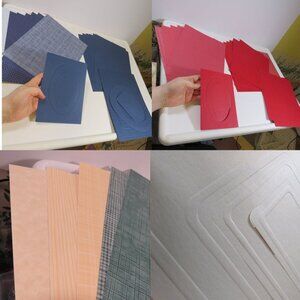 Navy Blue, Warm Red Embossed Frames & Scrapbook pages (1 pound)